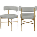 Meridian Rivage Light Grey Durable Linen Textured Fabric Dining Chair IMAGE 9