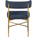Meridian Rivage Deep Navy Durable Linen Textured Fabric Dining Chair IMAGE 2