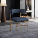 Meridian Rivage Deep Navy Durable Linen Textured Fabric Dining Chair IMAGE 8