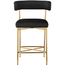 Meridian Rivage Black Durable Linen Textured Fabric Stool IMAGE 4