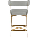 Meridian Rivage Light Grey Durable Linen Textured Fabric Stool IMAGE 2