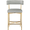 Meridian Rivage Light Grey Durable Linen Textured Fabric Stool IMAGE 4