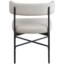 Meridian Rivage Beige Durable Linen Textured Fabric Dining Chair IMAGE 2