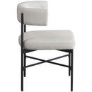 Meridian Rivage Beige Durable Linen Textured Fabric Dining Chair IMAGE 5