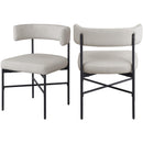 Meridian Rivage Beige Durable Linen Textured Fabric Dining Chair IMAGE 9