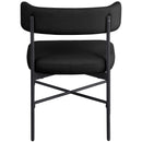Meridian Rivage Black Durable Linen Textured Fabric Dining Chair IMAGE 2