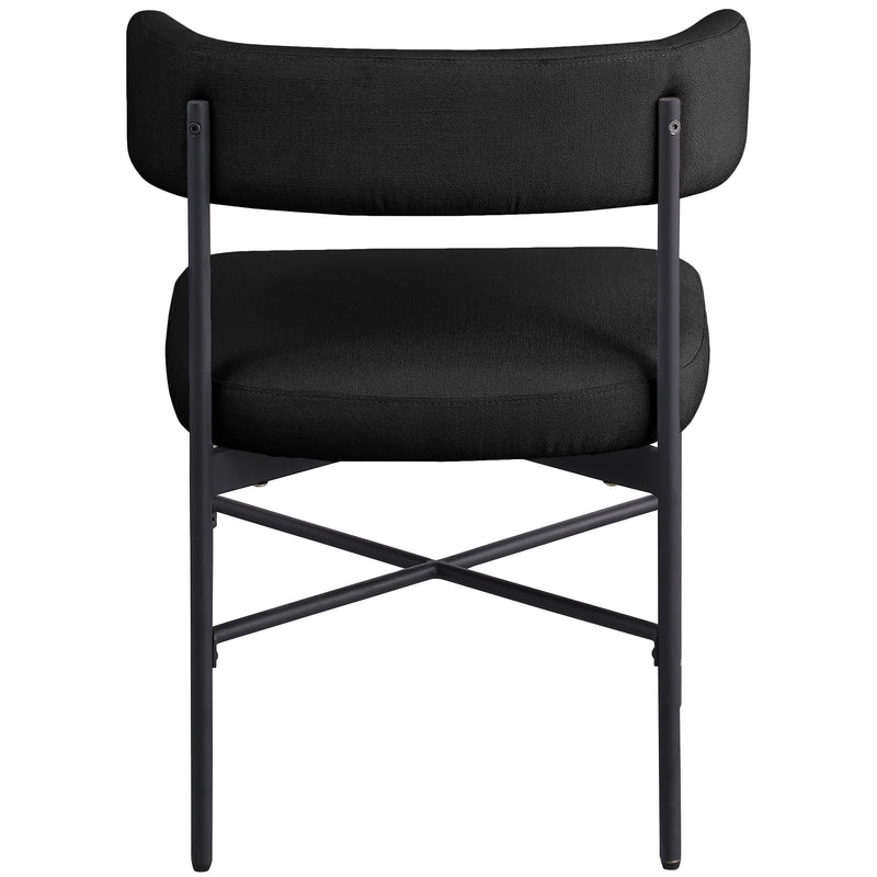 Meridian Rivage Black Durable Linen Textured Fabric Dining Chair IMAGE 2