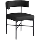 Meridian Rivage Black Durable Linen Textured Fabric Dining Chair IMAGE 3