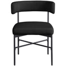 Meridian Rivage Black Durable Linen Textured Fabric Dining Chair IMAGE 4