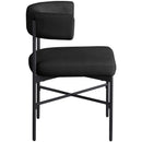 Meridian Rivage Black Durable Linen Textured Fabric Dining Chair IMAGE 5