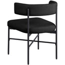 Meridian Rivage Black Durable Linen Textured Fabric Dining Chair IMAGE 6