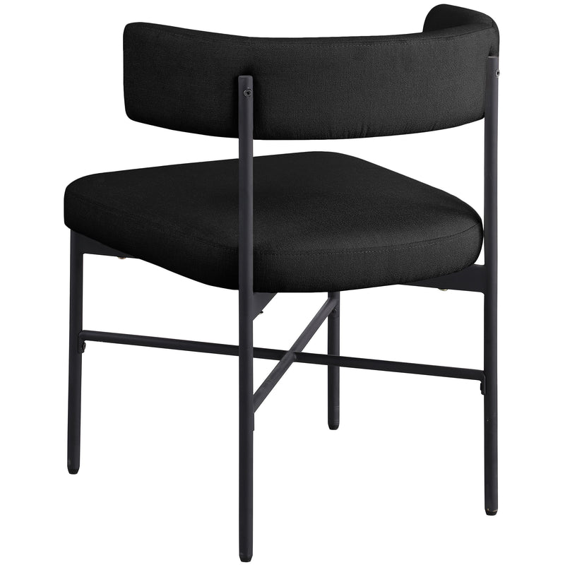 Meridian Rivage Black Durable Linen Textured Fabric Dining Chair IMAGE 6