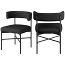 Meridian Rivage Black Durable Linen Textured Fabric Dining Chair IMAGE 9