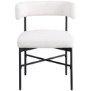 Meridian Rivage Cream Durable Linen Textured Fabric Dining Chair IMAGE 4