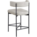 Meridian Rivage Beige Durable Linen Textured Fabric Stool IMAGE 6