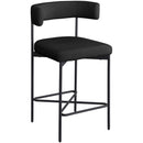 Meridian Rivage Black Durable Linen Textured Fabric Stool IMAGE 3