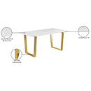 Meridian Cameron White Dining Table IMAGE 8