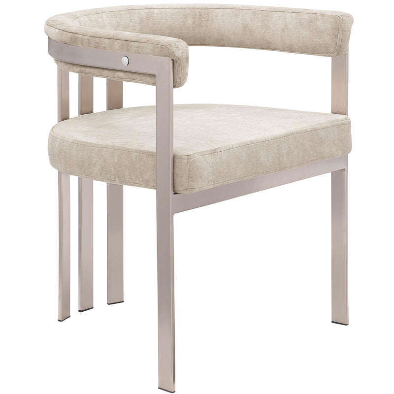 Meridian Marcello Beige Velvet Dining Chair IMAGE 1