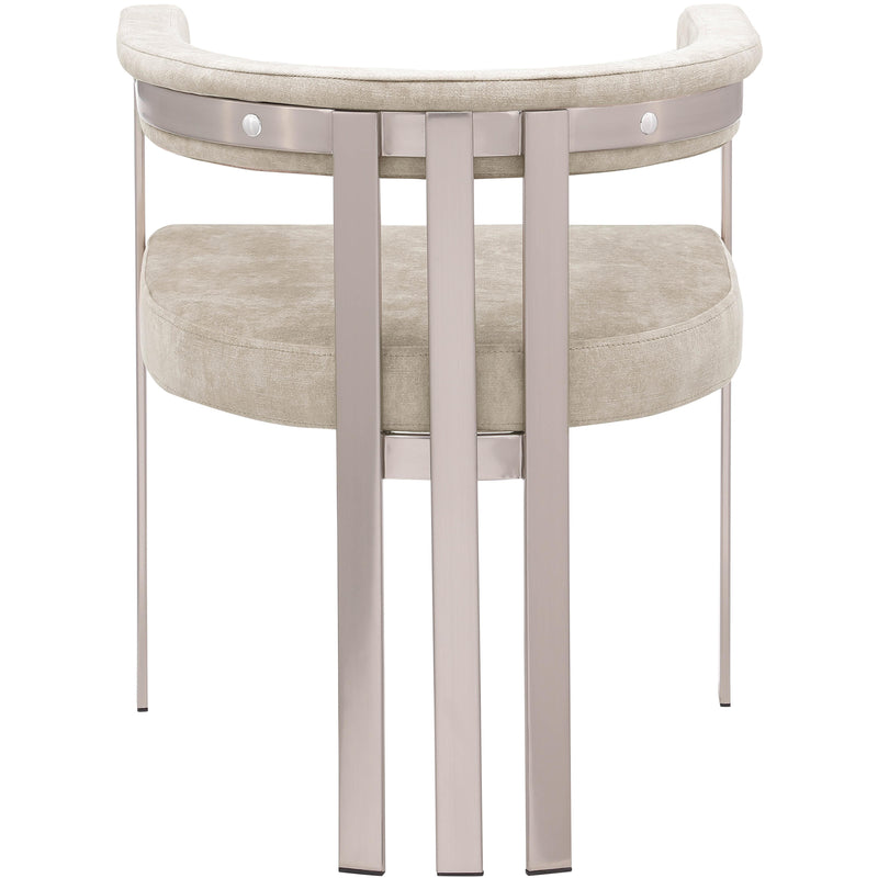 Meridian Marcello Beige Velvet Dining Chair IMAGE 3