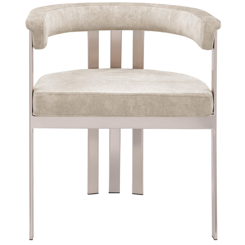 Meridian Marcello Beige Velvet Dining Chair IMAGE 4