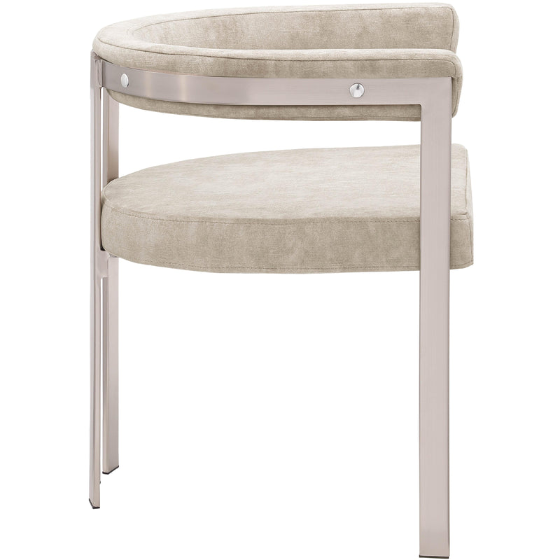 Meridian Marcello Beige Velvet Dining Chair IMAGE 5
