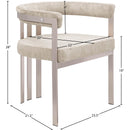 Meridian Marcello Beige Velvet Dining Chair IMAGE 8