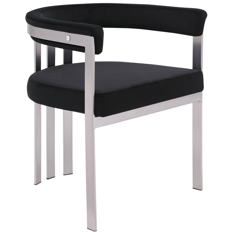 Meridian Marcello Black Velvet Dining Chair IMAGE 1