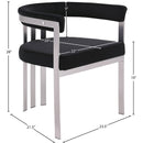 Meridian Marcello Black Velvet Dining Chair IMAGE 8