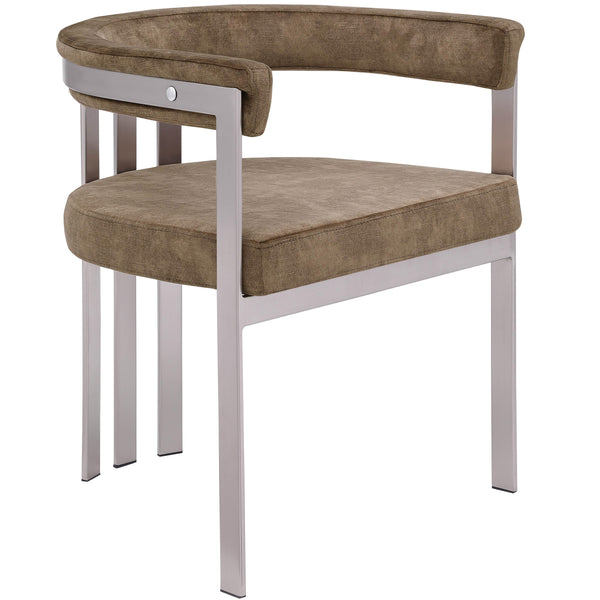 Meridian Marcello Brown Velvet Dining Chair IMAGE 1