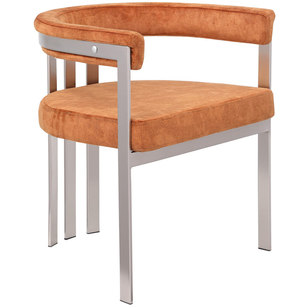 Meridian Marcello Cognac Velvet Dining Chair IMAGE 1