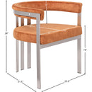 Meridian Marcello Cognac Velvet Dining Chair IMAGE 8