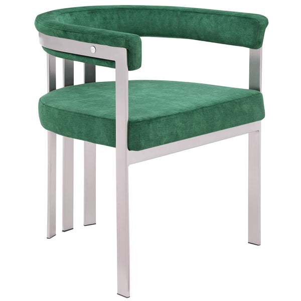 Meridian Marcello Green Velvet Dining Chair IMAGE 1