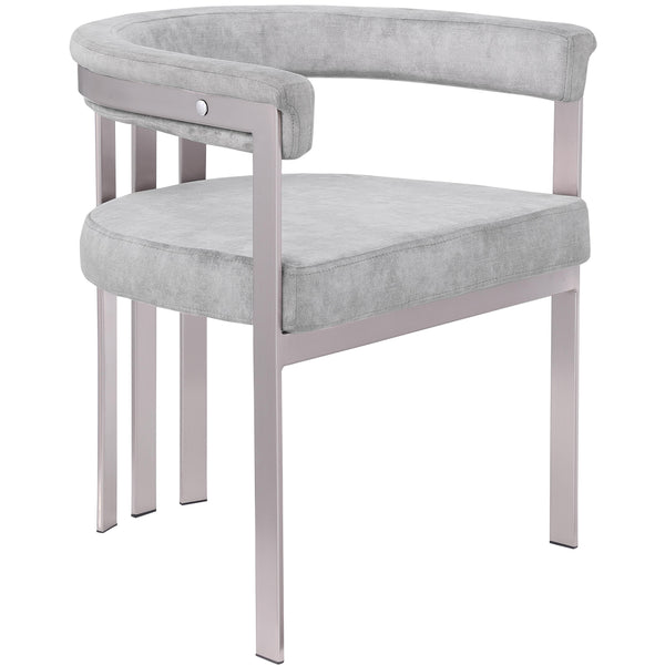 Meridian Marcello Grey Velvet Dining Chair IMAGE 1