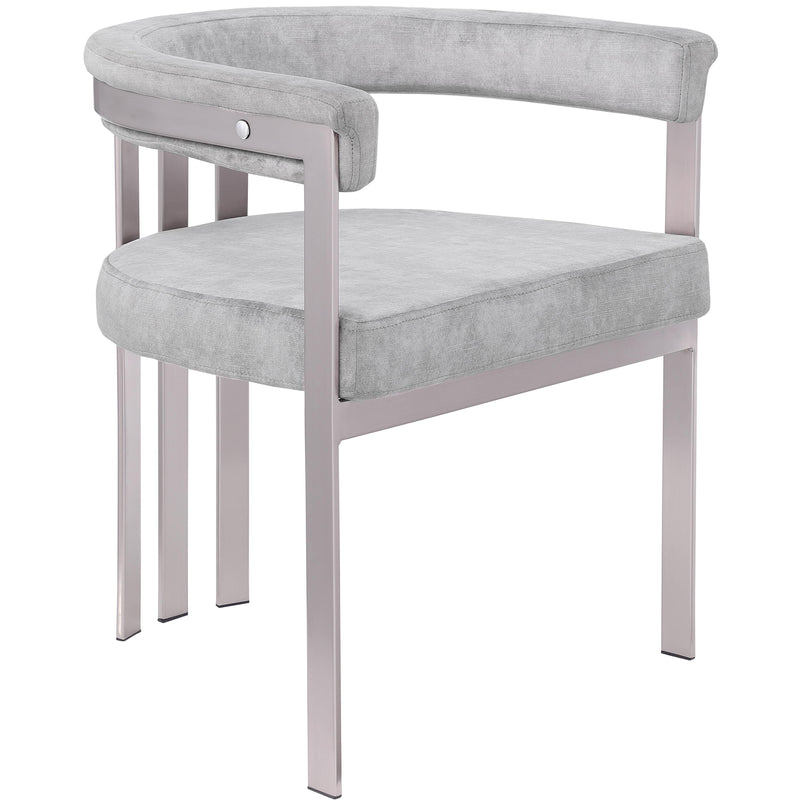 Meridian Marcello Grey Velvet Dining Chair IMAGE 1