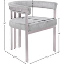 Meridian Marcello Grey Velvet Dining Chair IMAGE 8