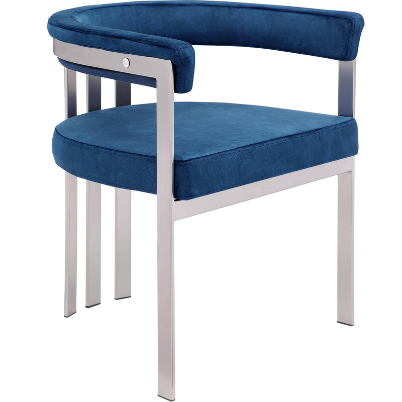 Meridian Marcello Navy Velvet Dining Chair IMAGE 1