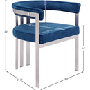 Meridian Marcello Navy Velvet Dining Chair IMAGE 8