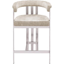 Meridian Marcello Beige Velvet Counter Stool IMAGE 3