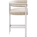 Meridian Marcello Beige Velvet Counter Stool IMAGE 4