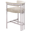 Meridian Marcello Beige Velvet Counter Stool IMAGE 6