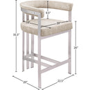 Meridian Marcello Beige Velvet Counter Stool IMAGE 7