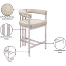 Meridian Marcello Beige Velvet Counter Stool IMAGE 8