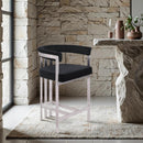 Meridian Marcello Black Velvet Counter Stool IMAGE 2