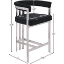Meridian Marcello Black Velvet Counter Stool IMAGE 7