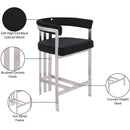 Meridian Marcello Black Velvet Counter Stool IMAGE 8