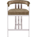 Meridian Marcello Brown Velvet Counter Stool IMAGE 3