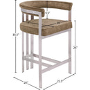 Meridian Marcello Brown Velvet Counter Stool IMAGE 7
