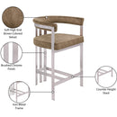 Meridian Marcello Brown Velvet Counter Stool IMAGE 8