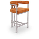 Meridian Marcello Cognac Velvet Counter Stool IMAGE 1