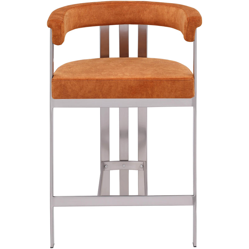 Meridian Marcello Cognac Velvet Counter Stool IMAGE 3